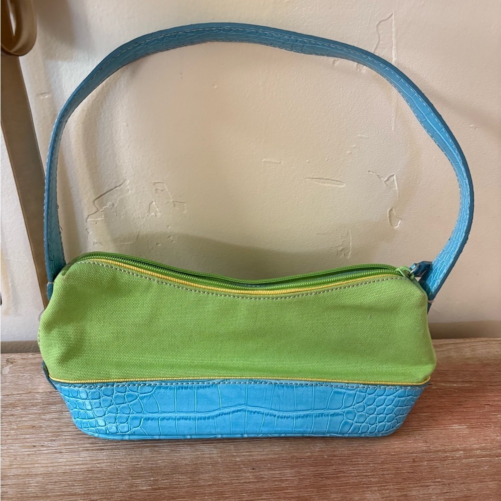Tommy Hilfiger Green and Blue Shoulder Bag